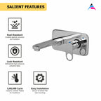 Asiatique Single Concealed Wall Mounted Upper Part (OR-028U), Ornamix Series Brass Faucets & Bath Fittings, Chrome Finish Premium Collection