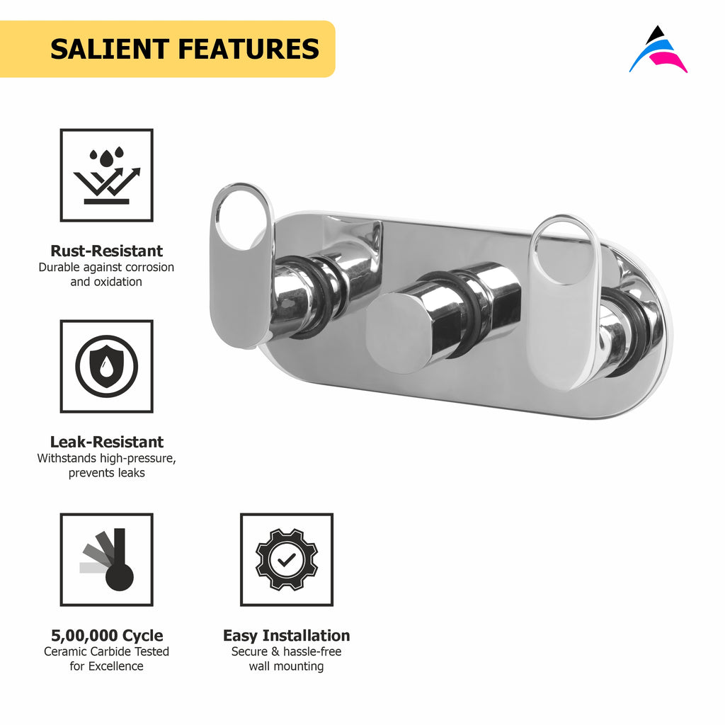 Asiatique Con. Wall Mixer Upper Part (OR-029 U), Ornamix Series Brass Faucets & Bath Fittings, Chrome Finish Premium Collection