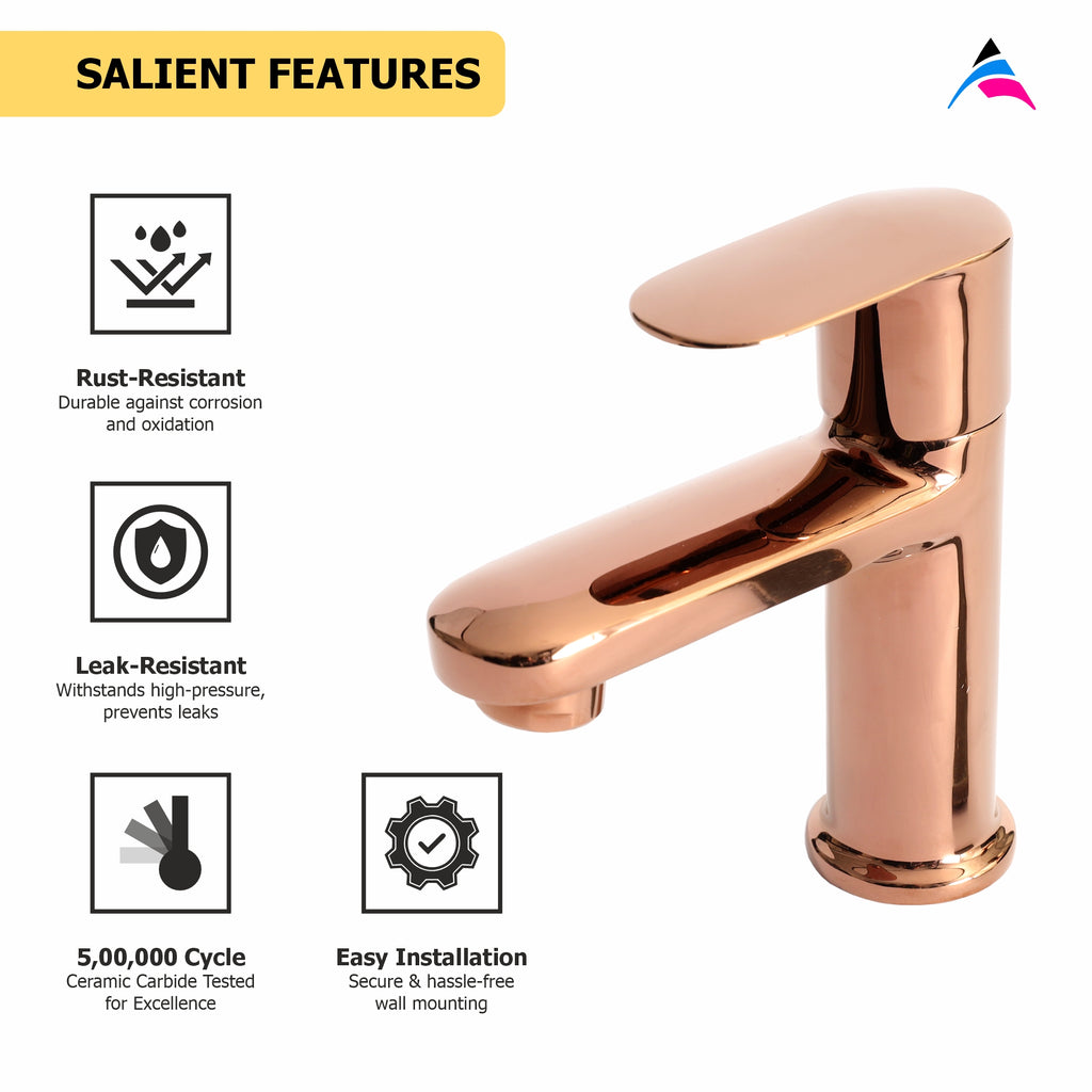 Asiatique Pillar Cock (ORG-000) | Premium Brass Rose Gold Bathroom Faucets Series