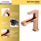 Asiatique Pillar Cock (ORG-000) | Premium Brass Rose Gold Bathroom Faucets Series