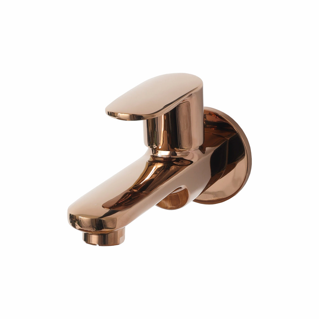 Asiatique Bib Cock Long Body With Wall Flange (ORG-004) | Premium Brass Rose Gold Bathroom Faucets Series