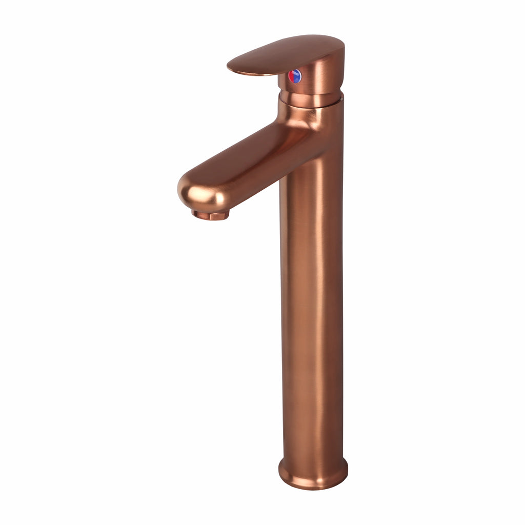 Asiatique S/L Basin Mixer With Extended Body With Braided Hoses - (ORG-009EX M) | Orient Brush Rose Gold Series Faucet (Tap)