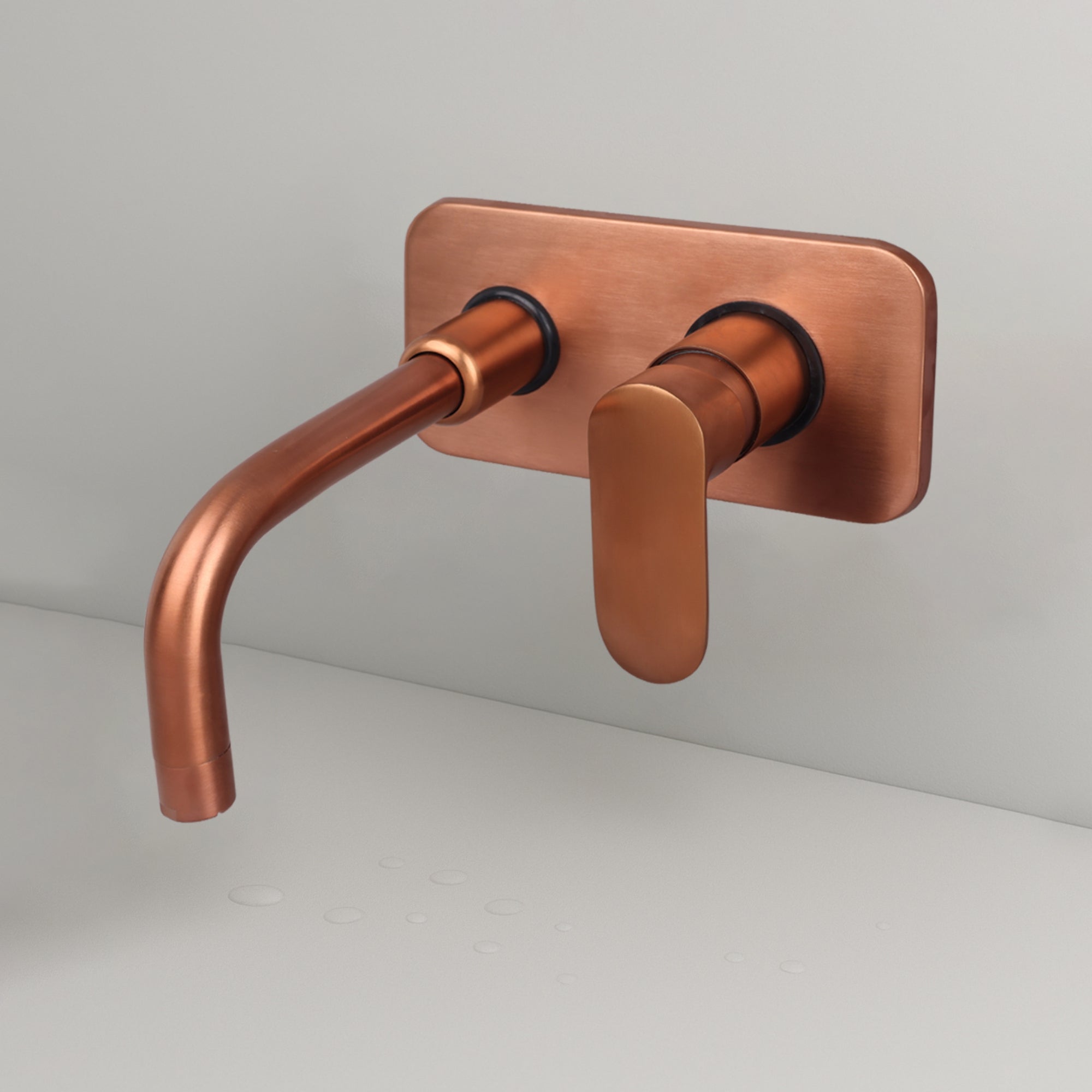 Asiatique S/L Basin Mixer Wall Mounted Full Set - (ORG-019 M) | Orient Brush Rose Gold Series Faucet (Tap)