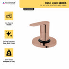 Asiatique Upper Parts Kit Glassy, Flange & Handle for con. & Flush Cock (ORG-021U) | Premium Brass Rose Gold Bathroom Faucets Series