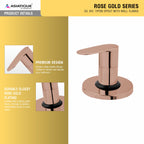 Asiatique Upper Parts Kit Glassy, Flange & Handle for con. & Flush Cock (ORG-021U) | Premium Brass Rose Gold Bathroom Faucets Series