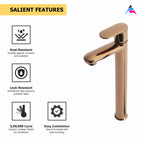 Asiatique Pillar Cock With Extension Body (ORG-023) | Premium Brass Rose Gold Bathroom Faucets Series