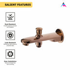 Asiatique S/L Div. Tipon Spout With Wall Flange (ORG-026) | Premium Brass Rose Gold Bathroom Faucets Series