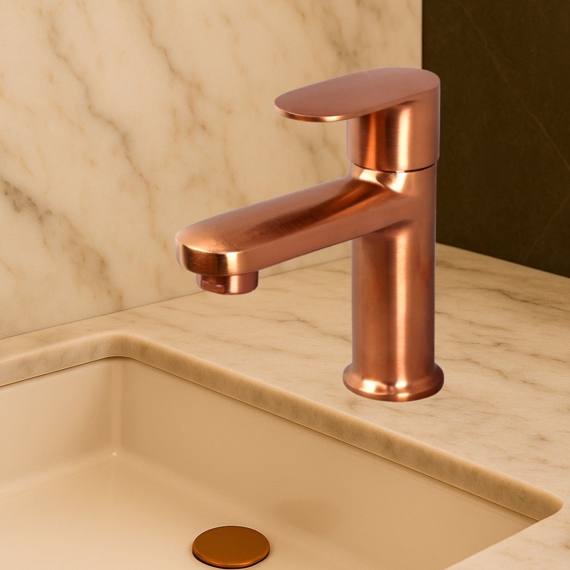 Asiatique Pillar Cock - (ORG 000M) | Orient Brush Rose Gold Series Faucet (Tap)
