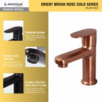 Asiatique Pillar Cock - (ORG 000M) | Orient Brush Rose Gold Series Faucet (Tap)