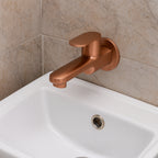 Asiatique Bib Cock Long Body With Wall Flange - (ORG-004 M) | Orient Brush Rose Gold Series Faucet (Tap)