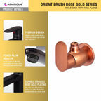 Asiatique Angle Cock With Wall Flange - (ORG-005 M) | Orient Brush Rose Gold Series Faucet (Tap)