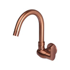 Asiatique Sink Cock With Swivel ‘J’ Spout Wall Mounted With Flange - (ORG-008 M) | Orient Brush Rose Gold Series Faucet (Tap)