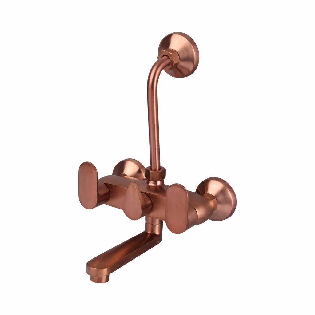 Asiatique Wall Mixer Telephonic With ‘L’ Bend for ARR. Of O/H Shower - (ORG-017 M) | Orient Brush Rose Gold Series Faucet (Tap)
