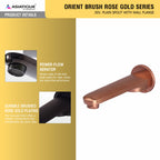 Asiatique Div. Plain Spout With Wall Flange - (ORG-025 M) | Orient Brush Rose Gold Series Faucet (Tap)