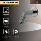 Asiatique Bib Cock With Wall Flange (OT-003) | One Touch Series | Premium Bathroom Faucets & Bib Cocks | Chrome Finish