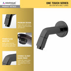 Asiatique Bib Cock With Wall Flange (OTB-003) | One Touch Series | Premium Bathroom Faucets & Bib Cocks | Black Finish