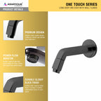 Asiatique Long Body Bib Cock With Wall Flange (OTB-004) | One Touch Series | Premium Bathroom Faucets & Bib Cocks | Black Finish