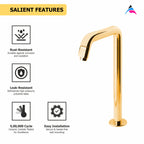 Asiatique Pillar Cock Extra High Neck (OTG-000EX) | One Touch Series | Premium Bathroom Faucets & Bib Cocks | Gold Finish