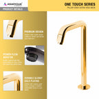 Asiatique Pillar Cock Extra High Neck (OTG-000EX) | One Touch Series | Premium Bathroom Faucets & Bib Cocks | Gold Finish