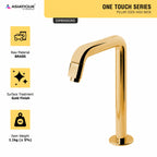 Asiatique Pillar Cock High Neck (OTG-000HN) | One Touch Series | Premium Bathroom Faucets & Bib Cocks | Gold Finish