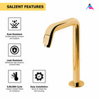 Asiatique Pillar Cock High Neck (OTG-000HN) | One Touch Series | Premium Bathroom Faucets & Bib Cocks | Gold Finish