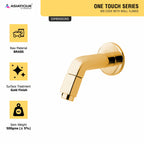 Asiatique Bib Cock With Wall Flange (OTG-003) | One Touch Series | Premium Bathroom Faucets & Bib Cocks | Gold Finish