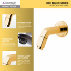 Asiatique Bib Cock With Wall Flange (OTG-003) | One Touch Series | Premium Bathroom Faucets & Bib Cocks | Gold Finish