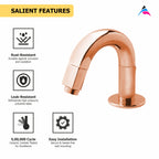 Asiatique Pillar Cock (OTRG-000) | One Touch Series | Premium Bathroom Faucets & Bib Cocks | Rose Gold Finish