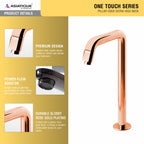 Asiatique Pillar Cock Extra High Neck (OTRG-000EX) | One Touch Series | Premium Bathroom Faucets & Bib Cocks | Rose Gold Finish