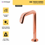 Asiatique Pillar Cock High Neck (OTRG-000HN) | One Touch Series | Premium Bathroom Faucets & Bib Cocks | Rose Gold Finish