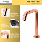 Asiatique Pillar Cock High Neck (OTRG-000HN) | One Touch Series | Premium Bathroom Faucets & Bib Cocks | Rose Gold Finish
