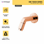 Asiatique Bib Cock With Wall Flange (OTRG-003) | One Touch Series | Premium Bathroom Faucets & Bib Cocks | Rose Gold Finish