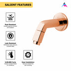Asiatique Bib Cock With Wall Flange (OTRG-003) | One Touch Series | Premium Bathroom Faucets & Bib Cocks | Rose Gold Finish