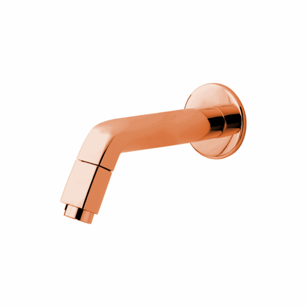 Asiatique Long Body Bib Cock With Wall Flange (OTRG-004) | One Touch Series | Premium Bathroom Faucets & Bib Cocks | Rose Gold Finish