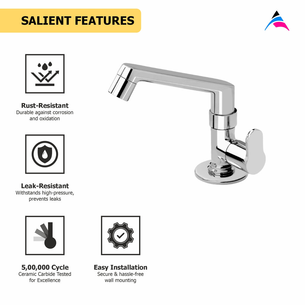 Asiatique Pillar Cock  With Swivel Casted Spout  (P-001),Perlato Series Premium Faucets & Mixers