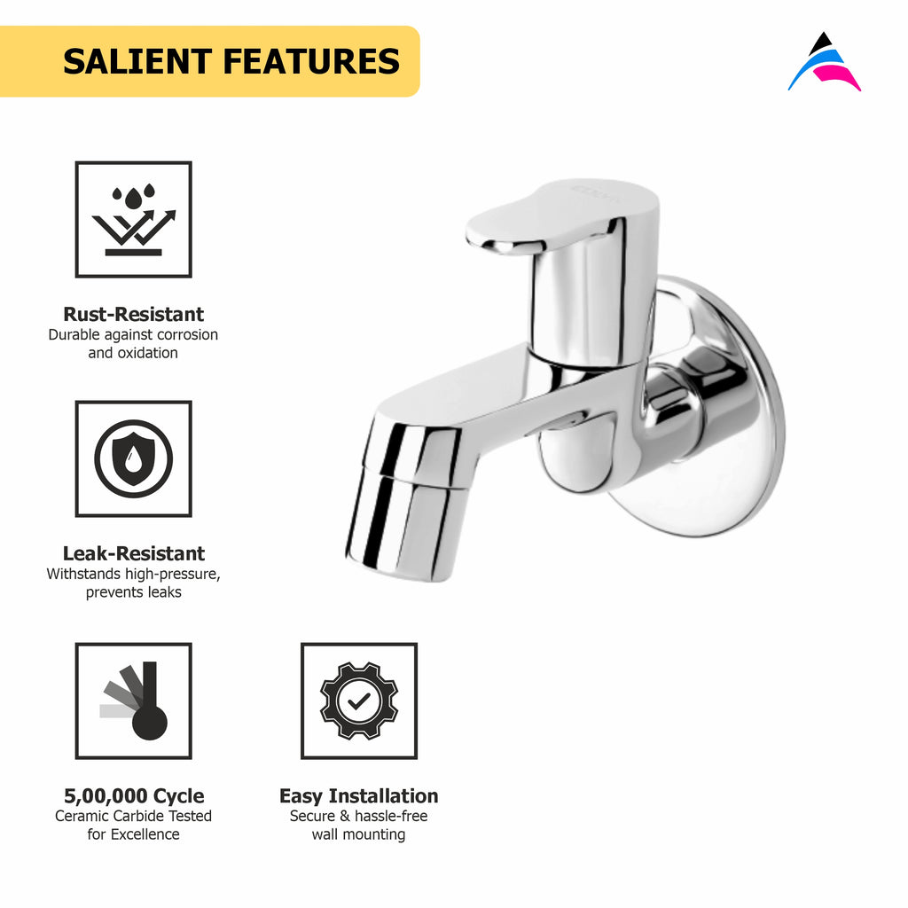 Asiatique Bib Cock With Wall Flange  (P-003),Perlato Series Premium Faucets & Mixers