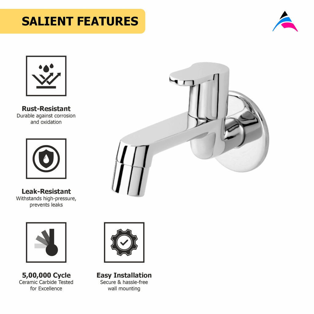 Asiatique Bib Cock Long Body With Wall Flange   (P-004),Perlato Series Premium Faucets & Mixers