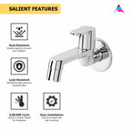 Asiatique Bib Cock Long Body With Wall Flange   (P-004),Perlato Series Premium Faucets & Mixers