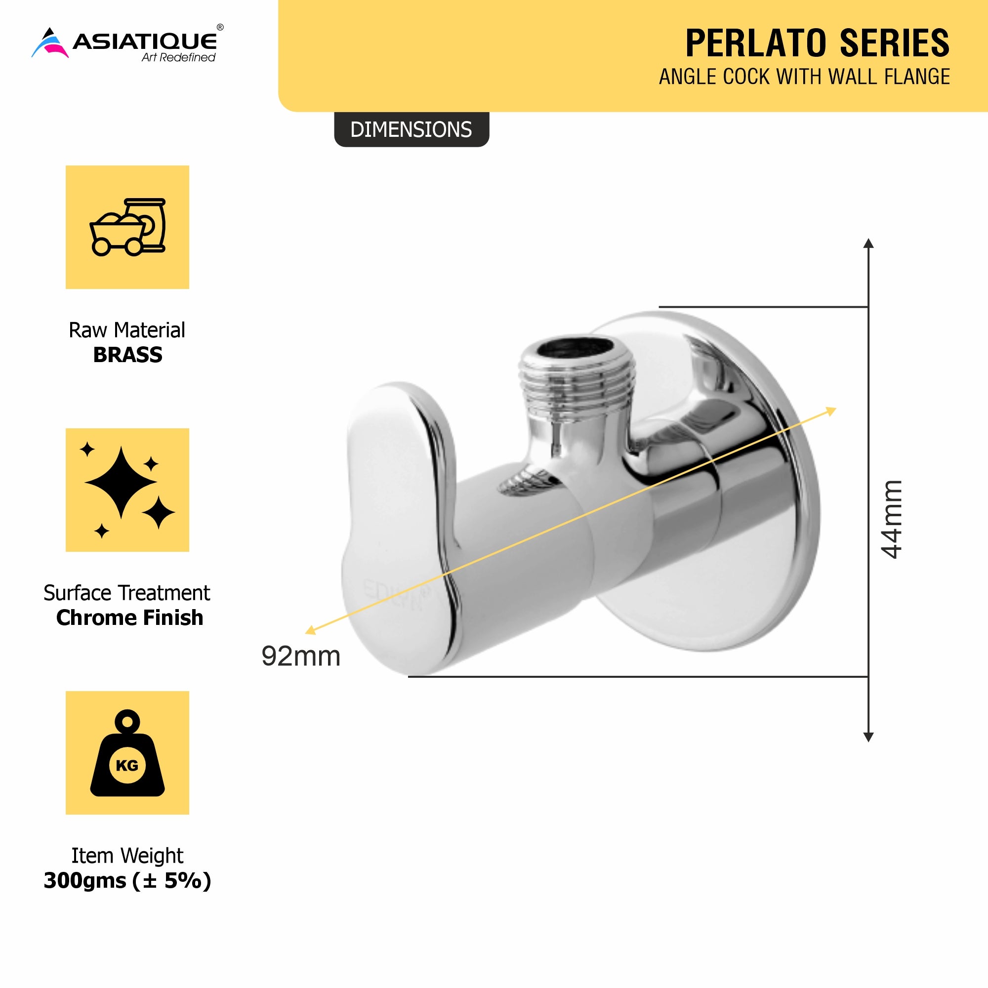 Asiatique Angle Cock With Wall Flange   (P-005),Perlato Series Premium Faucets & Mixers