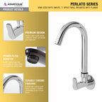 Asiatique Sink Cock with Extended Swivel 'J' Spout Wall Mounted With Flange (P-008),Perlato Series Premium Faucets & Mixers