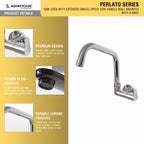 Asiatique Sink Cock with Extended Swivel Spout Side Handle Wall Mounted With Flange   (P-008EX SH),Perlato Series Premium Faucets & Mixers