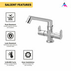 Asiatique C/H Basin Mixer With Swivel Casted Spout  (P-010),Perlato Series Premium Faucets & Mixers