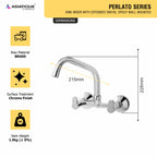 Asiatique Sink Mixer With Extended Swivel Spout Wall Mounted (P-013EX),Perlato Series Premium Faucets & Mixers