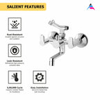 Asiatique Wall Mixer Telephonic with Crutch ARR of Tele. Shower (P-016),Perlato Series Premium Faucets & Mixers