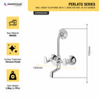 Asiatique Wall Mixer Telephonic with 'L' Bend for ARR .of O/H Shower (P-017),Perlato Series Premium Faucets & Mixers