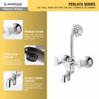 Asiatique 3 in 1 Wall Mixer with Pro . For Tele Shower & O/H Shower (P-018),Perlato Series Premium Faucets & Mixers