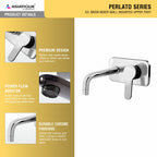 Asiatique S/L Basin Mixer Wall Mounted Upper Part  (P-019U),Perlato Series Premium Faucets & Mixers