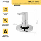 Asiatique Upper Parts Kit Glassy ,Flange & Flush Handle For Con & Flush Cock (P-021U),Perlato Series Premium Faucets & Mixers