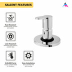 Asiatique Upper Parts Kit Glassy ,Flange & Flush Handle For Con & Flush Cock (P-021U),Perlato Series Premium Faucets & Mixers