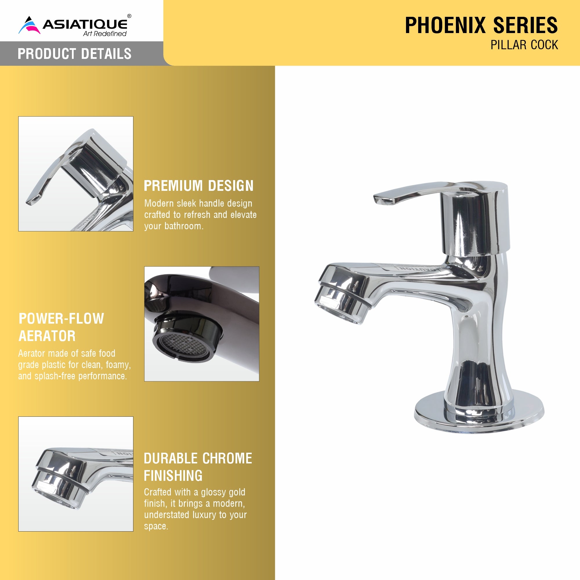 Asiatique  Pillar Cock (PH-000), Phoenix Series Premium Faucets & Mixers